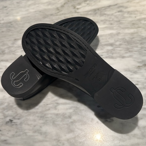 Jimmy Choo Black and White Two-Tone Leather Loafers - Picture 5 of 5